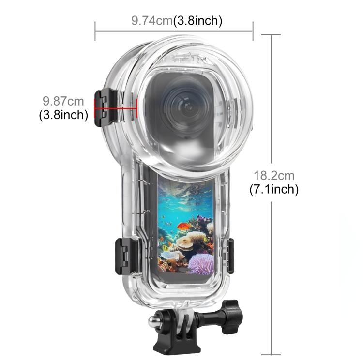 جراب غوص محكم الغلق مقاوم للماء لكاميرا Insta360 X5 PULUZ 60 مترًا، جراب غوص مقاوم للماء