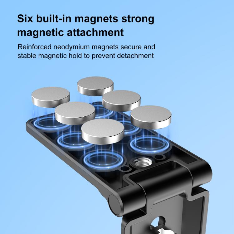 PULUZ Folding Magnetic Mount Base L Bracket For Insta360 X4 / X5 / DJI Pocket 3