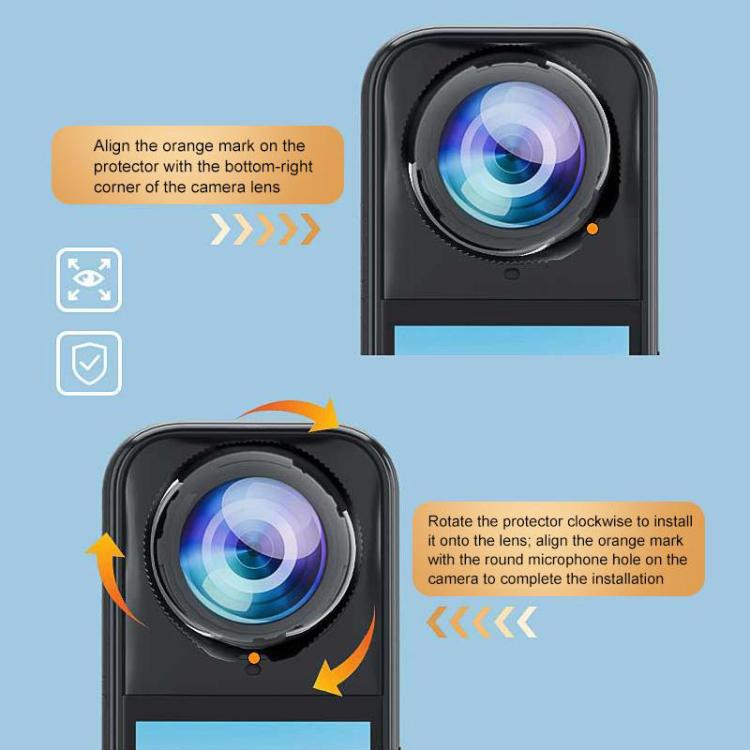 غطاء حماية للعدسات الدوارة من البولي كربونات لكاميرا Insta360 X5 PULUZ، واقي للعدسات الدوارة من البولي كربونات