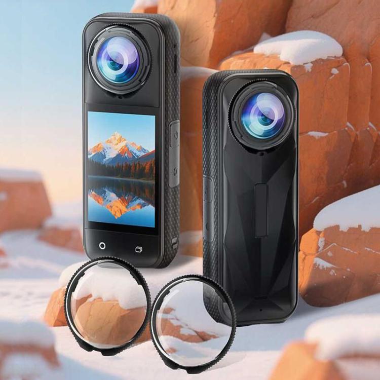 غطاء حماية للعدسات الدوارة من البولي كربونات لكاميرا Insta360 X5 PULUZ، واقي للعدسات الدوارة من البولي كربونات