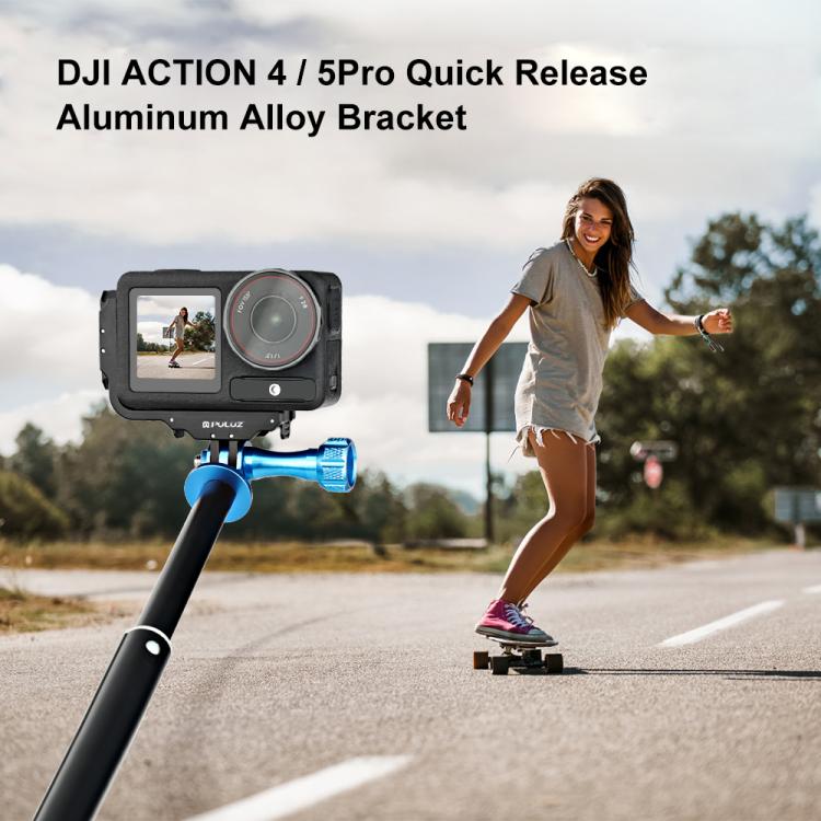 لـ DJI Osmo Action 5 Pro / 4 / 3 PULUZ حامل معدني مغناطيسي سريع الفك على شكل حرف L للتصوير الرأسي والأفقي، لـ DJI Osmo Action 5 Pro / 4