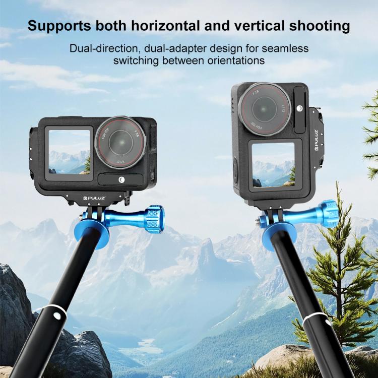 لـ DJI Osmo Action 5 Pro / 4 / 3 PULUZ حامل معدني مغناطيسي سريع الفك على شكل حرف L للتصوير الرأسي والأفقي، لـ DJI Osmo Action 5 Pro / 4