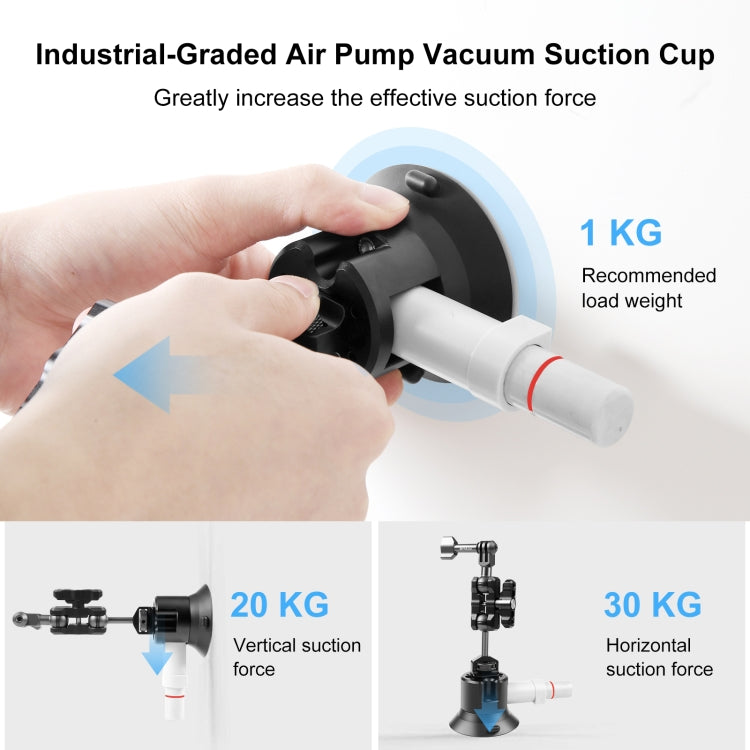 PULUZ Magic Arm with Pump Suction Cup Aluminum Alloy Mount, Magic Arm with Suction Cup Mount