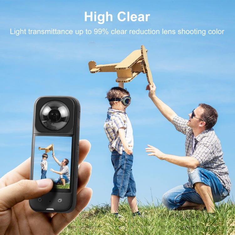 غطاء حماية زجاجي بصري لعدسة Insta360 X3 PULUZ، واقي عدسة زجاجي بصري لعدسة Insta360 X3