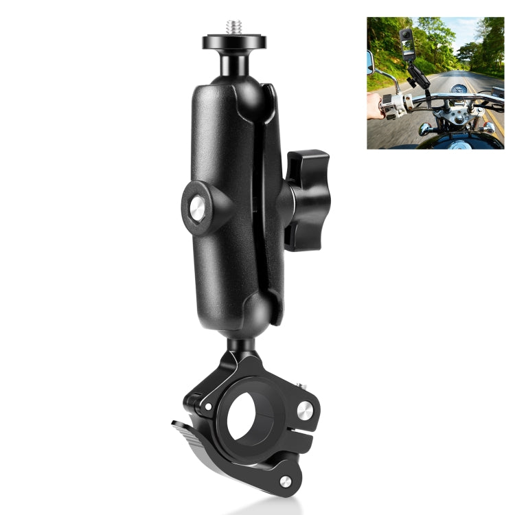 مشبك سريع الفك من PULUZ لدراجة نارية على شكل حرف O، حامل تثبيت ثابت على المقود لكاميرات GoPro وغيرها من كاميرات الحركة، حامل على شكل حرف O
