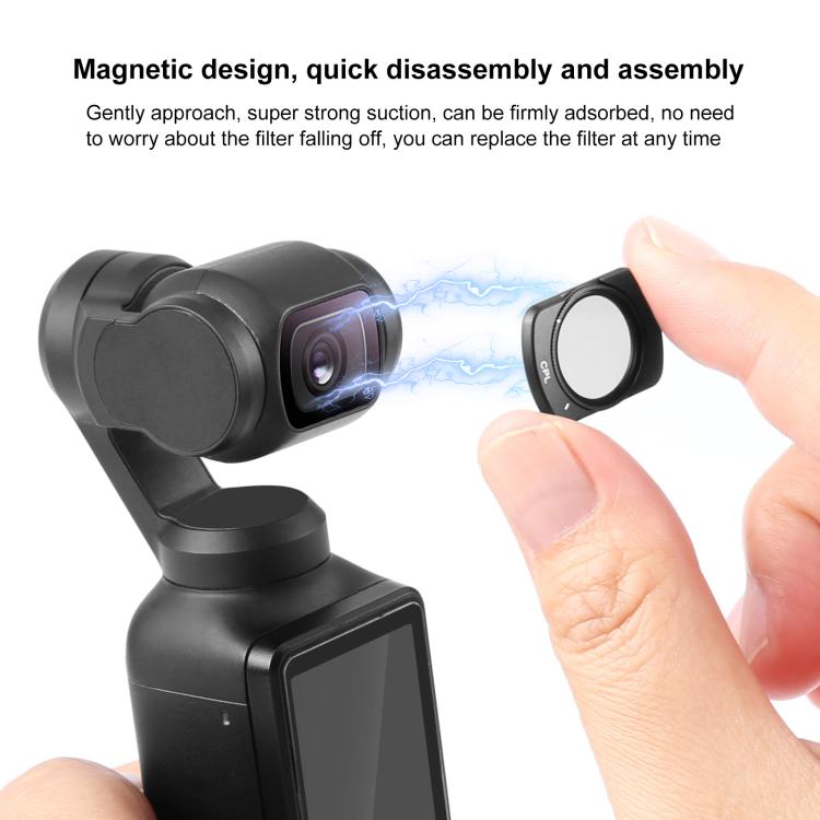 For DJI Pocket 3 PULUZ Magnetic Camera Lens CPL Filter