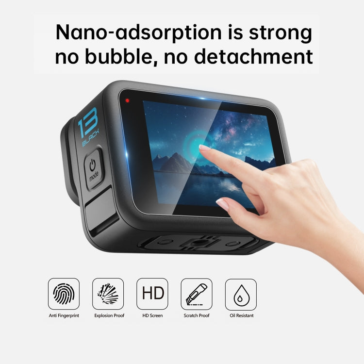For GoPro HERO13 Black PULUZ 3 in 1 Lens and Front Back Screen 9H 2.5D Tempered Glass Film