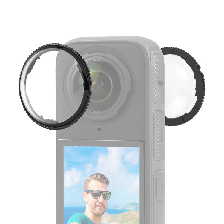 For Insta360 X4 PULUZ Rotation Optical Glass Lens Guard Protective Cover, Glass Lens Guard