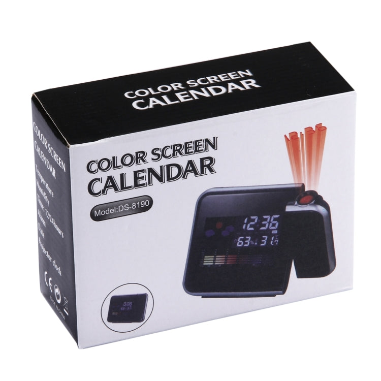 Multifunctional Digital Color LCD Display LED Projection Alarm Clock with Weather Station / Temperature / Humidity / Calendar, LED Projection Alarm Clock