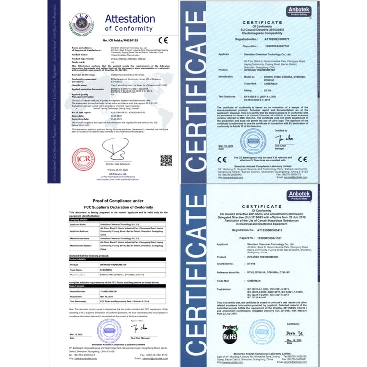 DT8018 مقياس حرارة الجسم بالأشعة تحت الحمراء بدون تلامس، نطاق درجة الحرارة: 32.0 درجة مئوية - 42.5 درجة مئوية، XE-805B