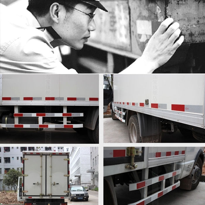 10 PCS Safety Warning Car Strap Reflective Truck Sticker, Size: 29.5cm x 4.8cm (Red + Silver), Warning Car Strap