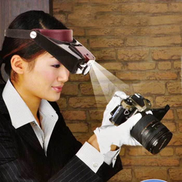 Headband Style 1.5X / 3X / 8.5X / 10X Magnifier with 2 LED Lights