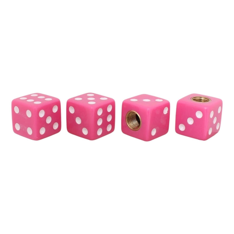 Universal 8mm Dice Style Plastic Car Tire Valve Caps, Pack of 4, Dice Shape 3 Magenta, Dice Shape 3, Dice Style 3