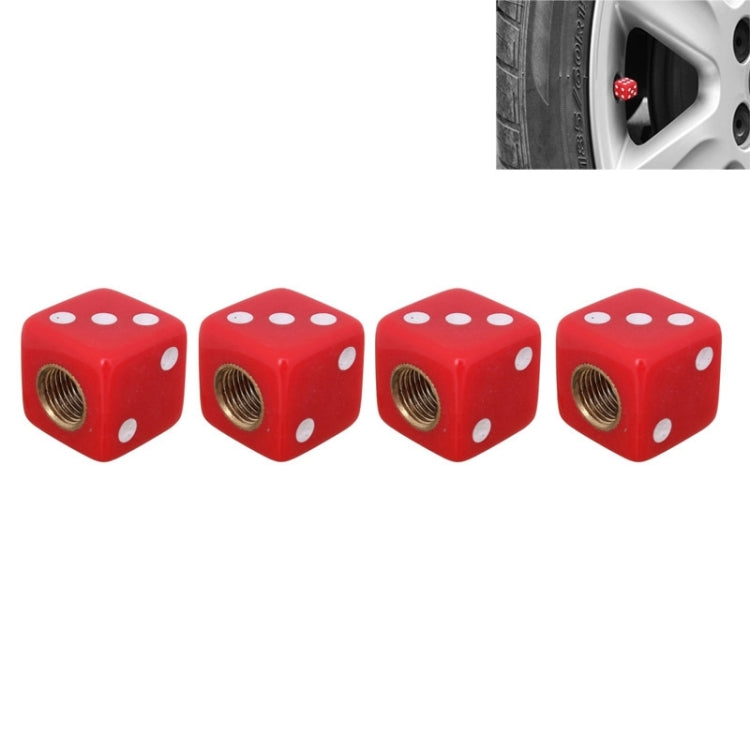 Universal 8mm Dice Style Plastic Car Tire Valve Caps, Pack of 4, Dice Shape 3 Magenta, Dice Shape 3, Dice Style 3