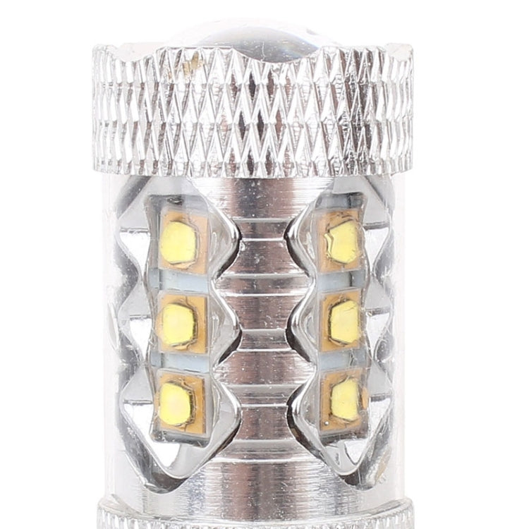 1156/BA15S 80 واط 800 لومن 6500 كلفن ضوء أبيض 16-3535-LED ضوء احتياطي للسيارة، تيار مستمر 12-24 فولت، 1156 80 واط
