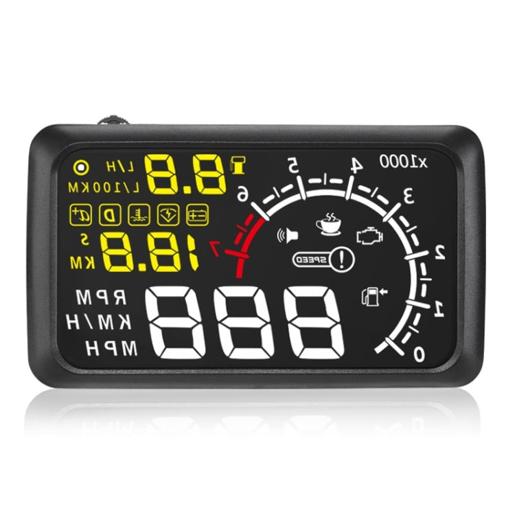 X3 Bluetooth 5.5 inch Car OBDII / EUOBD HUD Vehicle-mounted Head Up Display Security System, Support Speed & Fuel Consumption, Overspeed Alarm, Water Temperature, etc, X3 5.5 inch