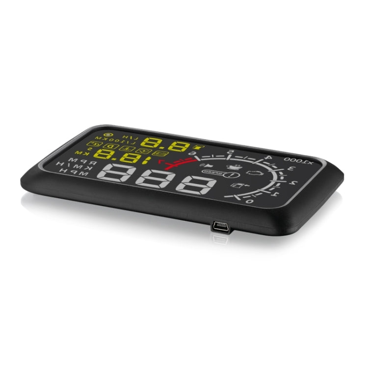 X3 Bluetooth 5.5 inch Car OBDII / EUOBD HUD Vehicle-mounted Head Up Display Security System, Support Speed & Fuel Consumption, Overspeed Alarm, Water Temperature, etc, X3 5.5 inch