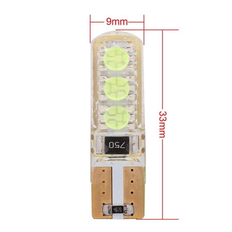 10 PCS T10 3W 300LM Silicone 6 LED SMD 5050 Car Clearance Lights Lamp, DC 12V, 6 LED SMD 5050, 6 SMD 5050 LEDs, 6 SMD 5050 LEDs
