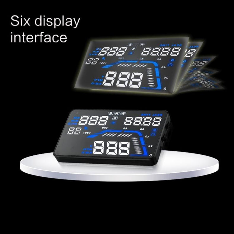 Q7 5.5 inch Car GPS HUD Vehicle-mounted Head Up Display Security System, Support Speed & Real Time & Altitude & Over Speed Alarm & Satellite Number, etc., Q7