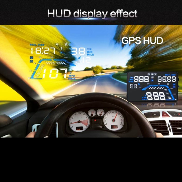 Q7 5.5 inch Car GPS HUD Vehicle-mounted Head Up Display Security System, Support Speed & Real Time & Altitude & Over Speed Alarm & Satellite Number, etc., Q7