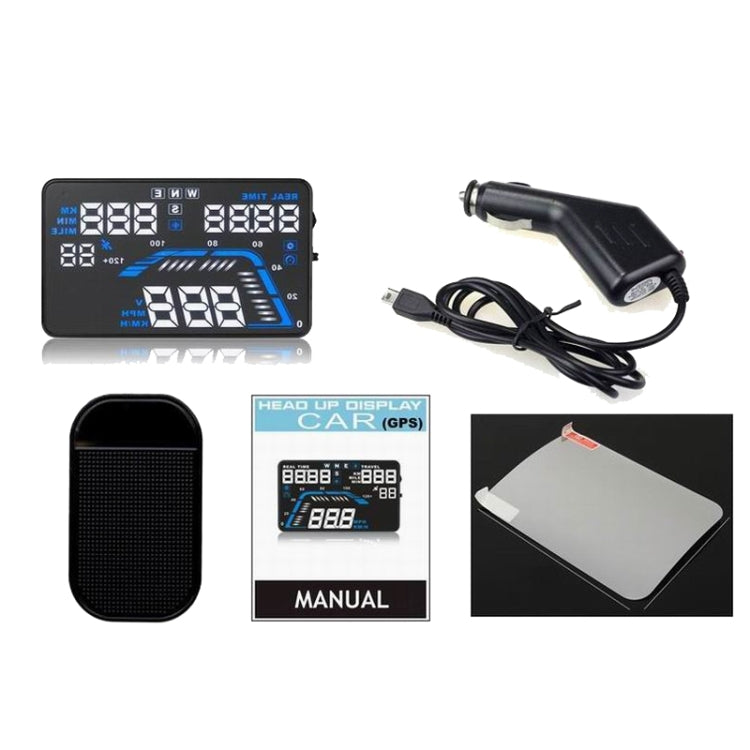 Q7 5.5 inch Car GPS HUD Vehicle-mounted Head Up Display Security System, Support Speed & Real Time & Altitude & Over Speed Alarm & Satellite Number, etc., Q7
