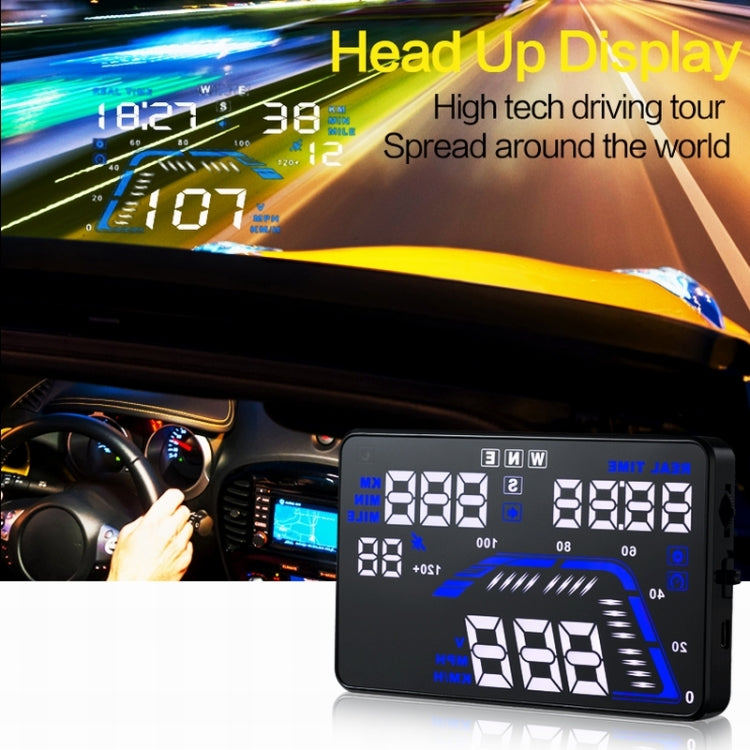 Q7 5.5 inch Car GPS HUD Vehicle-mounted Head Up Display Security System, Support Speed & Real Time & Altitude & Over Speed Alarm & Satellite Number, etc., Q7