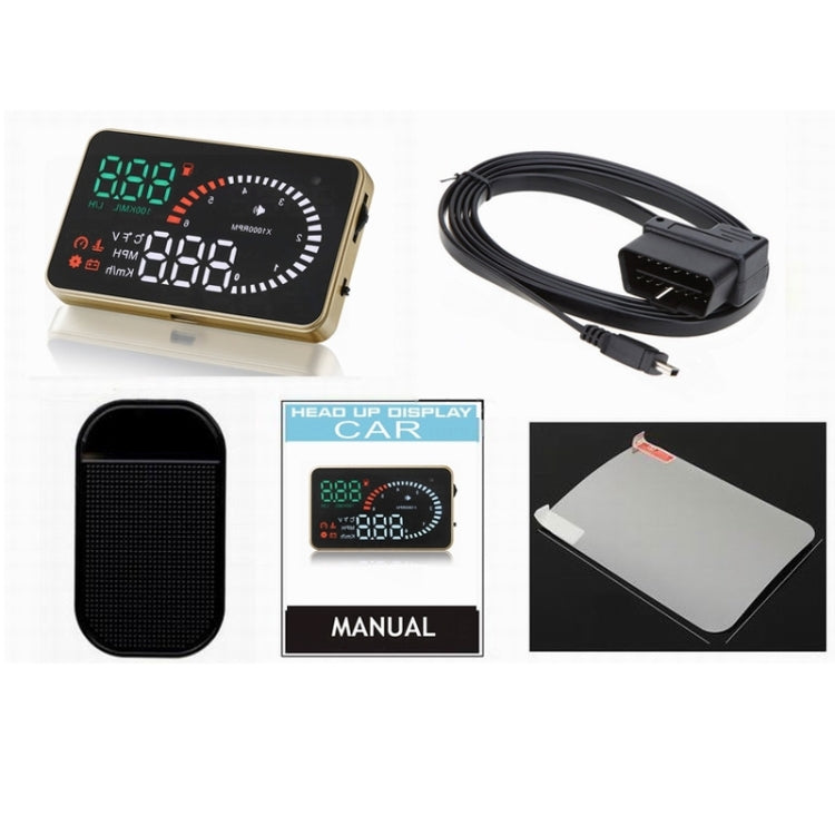 X6 3.5 inch Car OBDII / EUOBD HUD Vehicle-mounted Head Up Display Security System, Support Speed & Water Temperature & Speed Alarm & Fuel Consumption & Battery Voltage, etc., X6