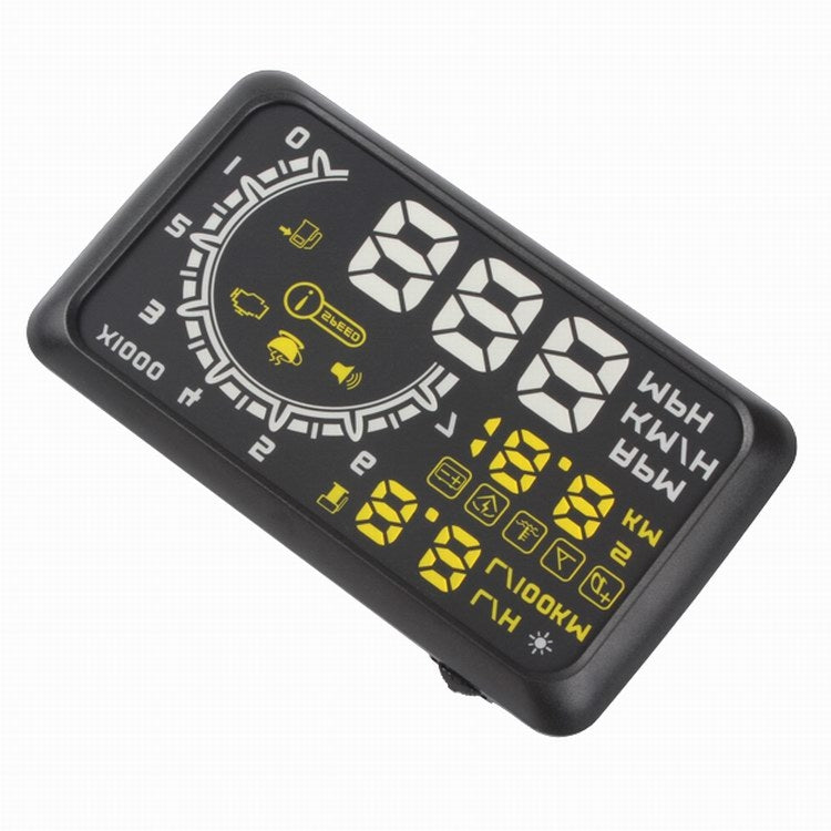 W02 5.5 inch Car OBDII HUD Fuel Consumption Warning System Vehicle-mounted Head Up Display Projector with LED, W02