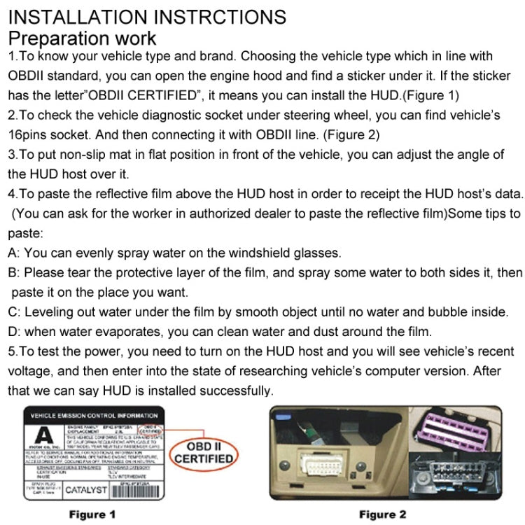 W02 5.5 inch Car OBDII HUD Fuel Consumption Warning System Vehicle-mounted Head Up Display Projector with LED, W02