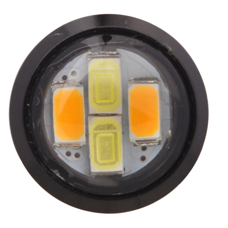 2 PCS 22.5mm 2W 200LM White + Yellow Light 4 LED SMD 5630 Eagle Eye Car Steering Light Daytime Running Light, 0