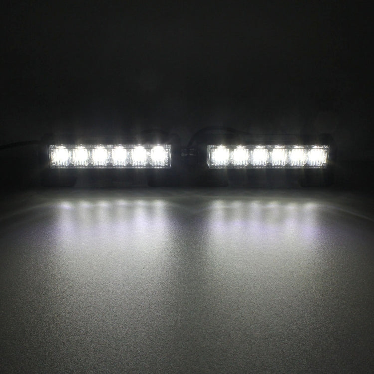 2 PCS 6 inch 6 LED 2 x 18W Car Flash Warning Light Yellow Change White Waterproof Emergency Light, DC 12V, Yellow Change White