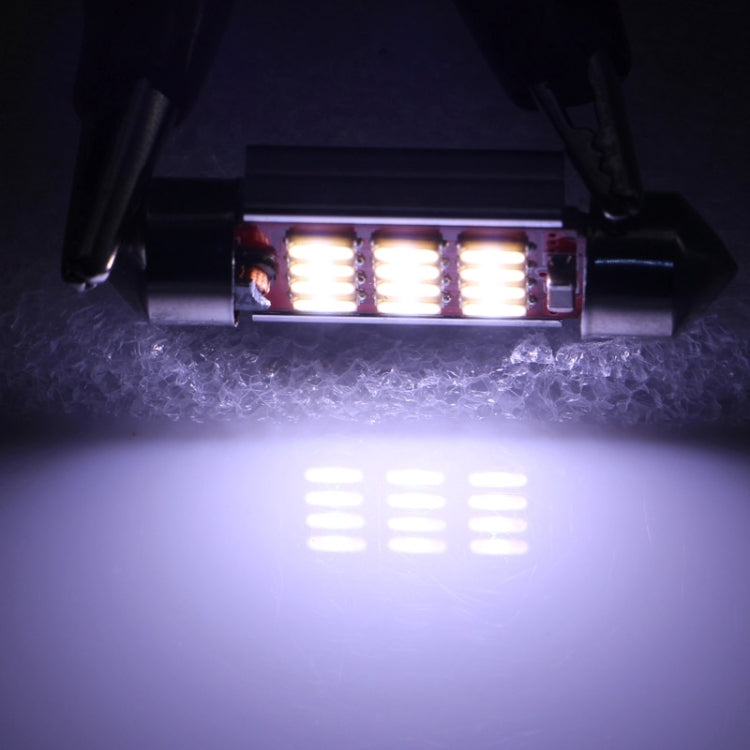 2 PCS 36mm 3.5W 180LM White Light 12 LED SMD 4014 CANBUS License Plate Reading Lights Car Light Bulb, 3.5W 36mm