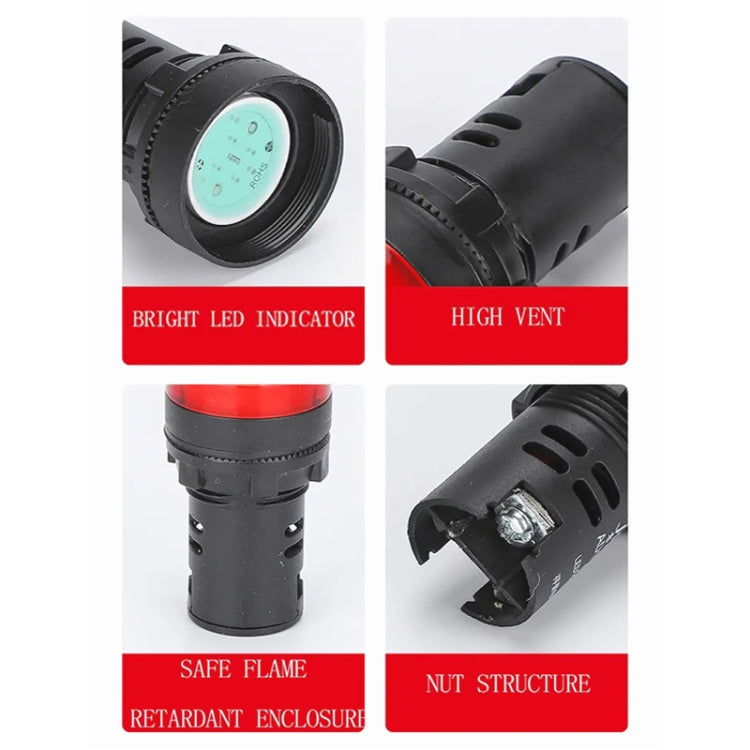 AD16-22D / S مصباح مؤشر إشارة LED مقاس 22 مم، 220 فولت
