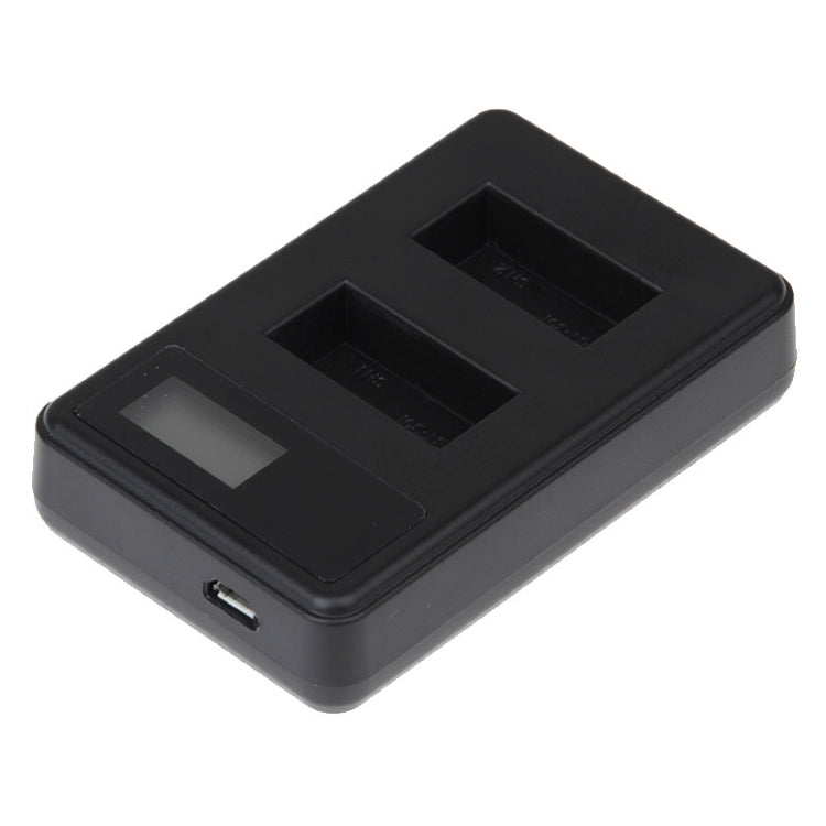 شاحن بطاريتين بشاشة LCD GP158-B لكاميرات GoPro HERO3+/3 (AHDBT-301، AHDBT-302)، يعرض سعة الشحن، لكاميرات GoPro HERO3+/3