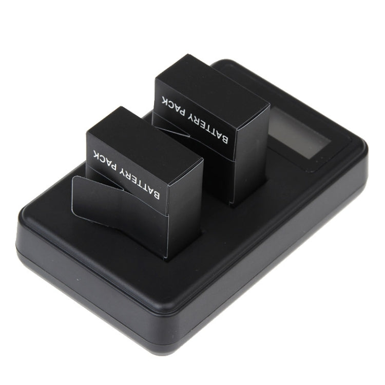 شاحن بطاريتين بشاشة LCD GP158-B لكاميرات GoPro HERO3+/3 (AHDBT-301، AHDBT-302)، يعرض سعة الشحن، لكاميرات GoPro HERO3+/3