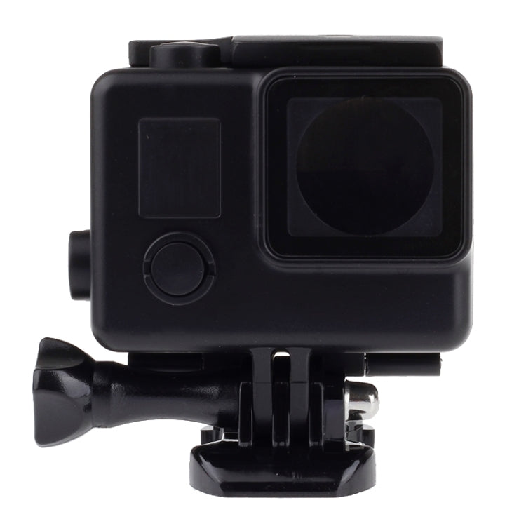 حافظة واقية مقاومة للماء من الإصدار الأسود مع مشبك تثبيت أساسي لكاميرا GoPro HERO4 /3+، عمق مقاوم للماء: 10 أمتار، مقاوم للماء حتى 10 أمتار