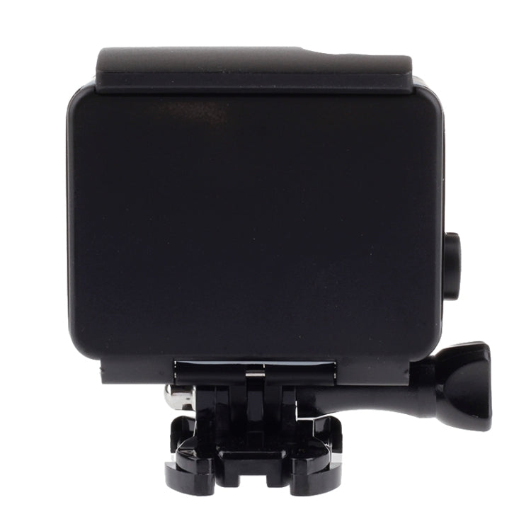 حافظة واقية مقاومة للماء من الإصدار الأسود مع مشبك تثبيت أساسي لكاميرا GoPro HERO4 /3+، عمق مقاوم للماء: 10 أمتار، مقاوم للماء حتى 10 أمتار