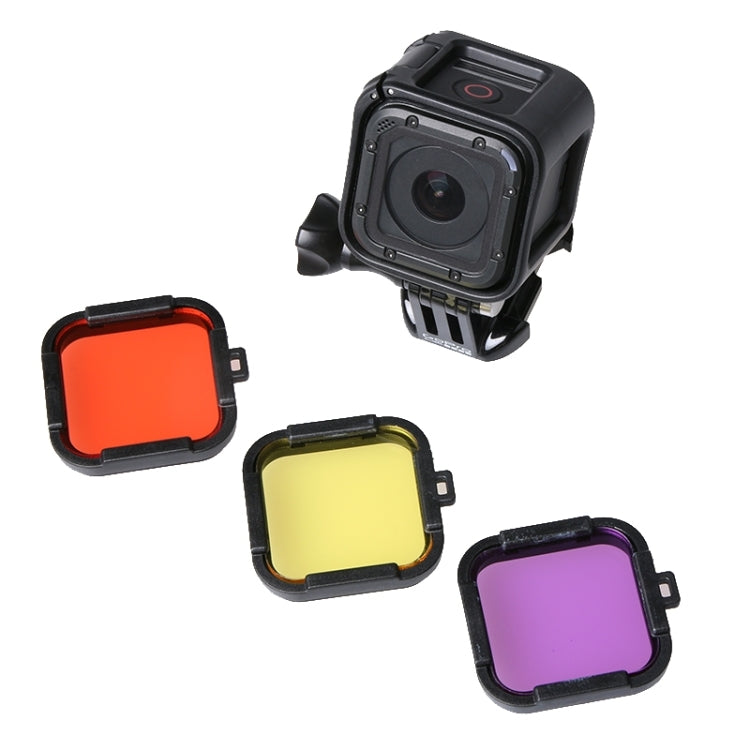 فلتر غوص قياسي لكاميرا GoPro HERO5 Session /4 Session، فلتر غوص (أصفر)، فلتر غوص (أحمر)، فلتر غوص (أرجواني)