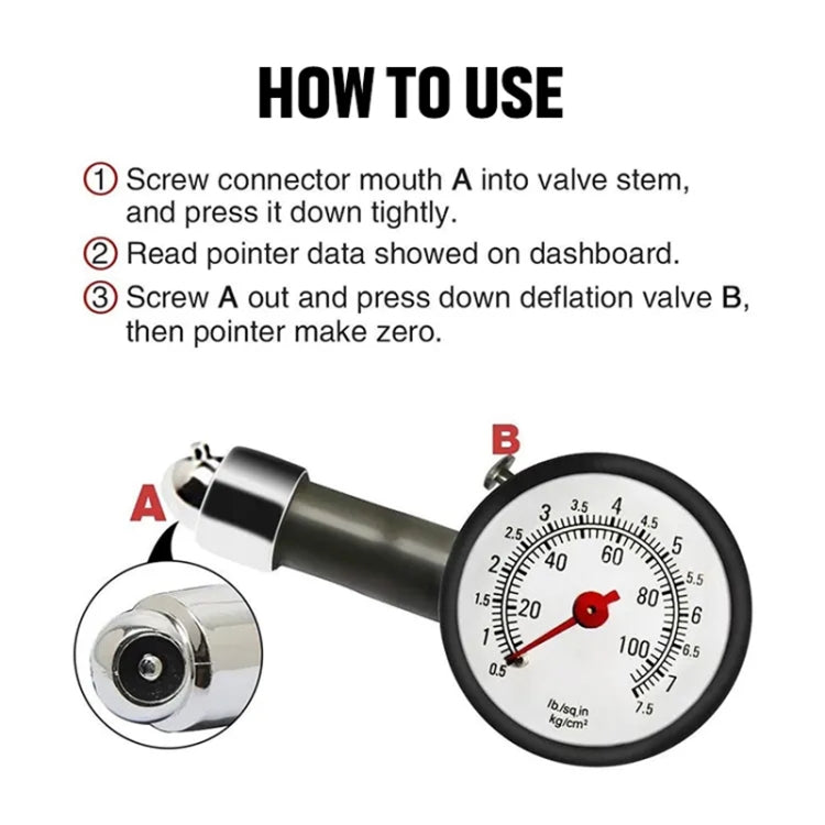 Tire Pressure Gauge for Car and Cycle tyre, Pressure Range: 0-60PSI, Range: 0-60PSI