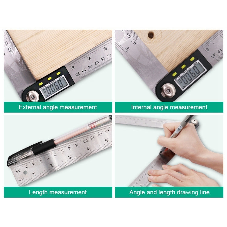 300mm 2-in1 Digital Angle Finder Meter Protractor Goniometer Ruler, 300mm Ruler