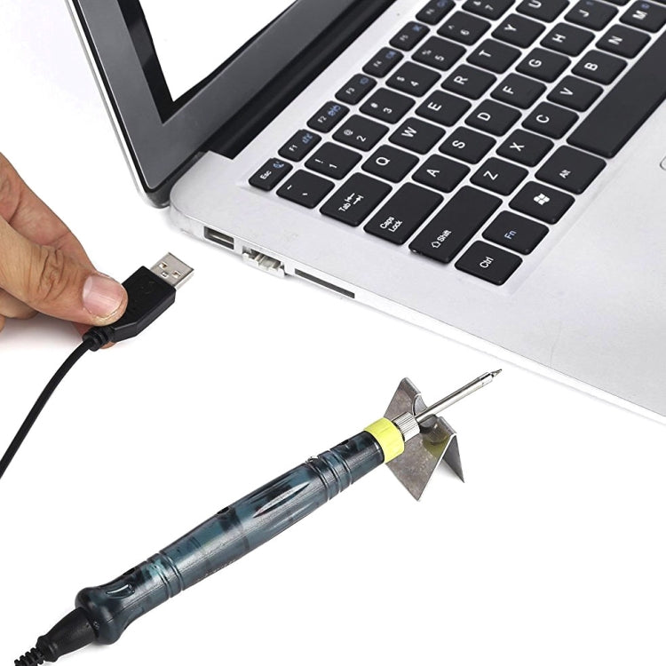 قلم لحام محمول يعمل بمنفذ USB بقوة 5 فولت 8 واط مع رأس طويل العمر + غطاء واقٍ بمفتاح لمس وإيقاف تشغيل تلقائي لمدة 25 ثانية، ZD-20U