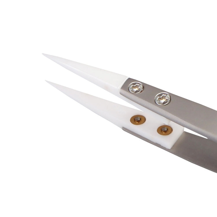 BEST BST-72-MZ 302 Stainless Steel High Temperature Resistance Ceramic Tip Tweezers, BST-72-MZ