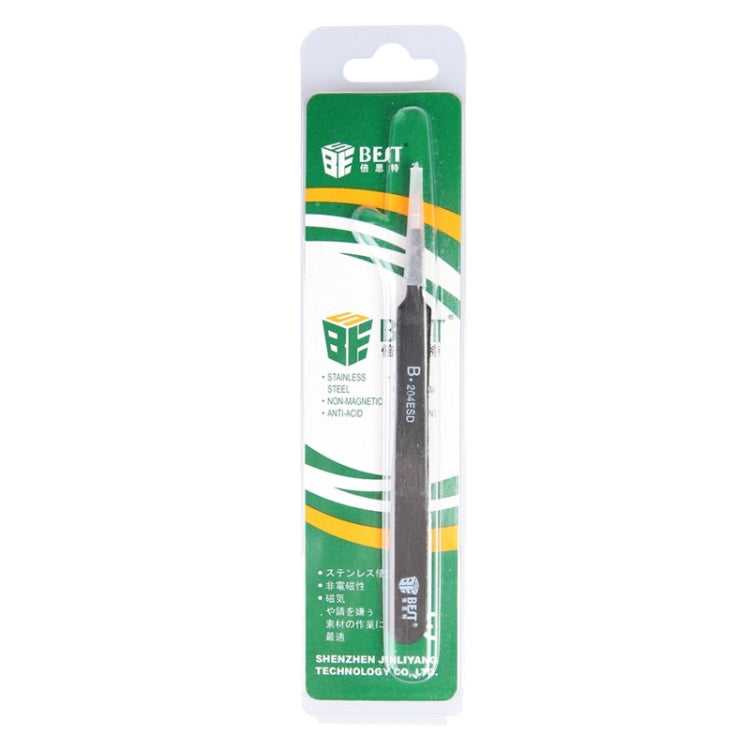 BEST BST-204ESD 202 Stainless Steel Anti-static Tip Tweezers, BST-204ESD