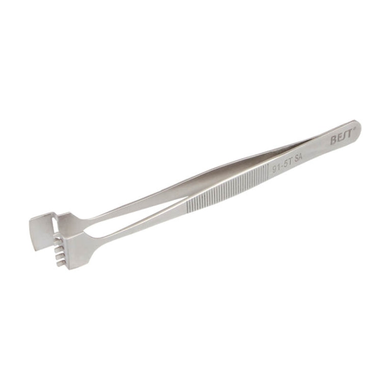 BEST BST-91-5T SA Professional Stainless Steel Wafer Tweezers for Silicon Wafer, BST-91-5T