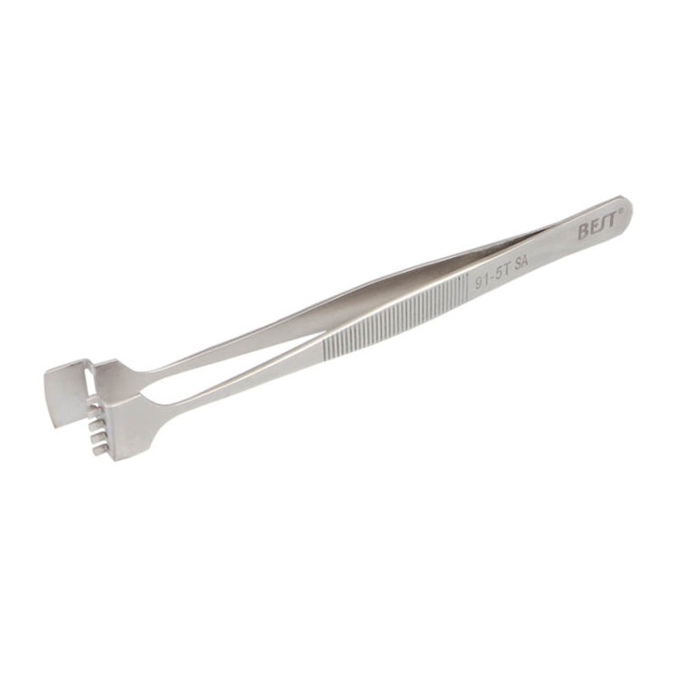 BEST BST-91-5T SA Professional Stainless Steel Wafer Tweezers for Silicon Wafer, BST-91-5T