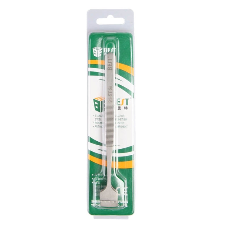 BEST BST-91-5T SA Professional Stainless Steel Wafer Tweezers for Silicon Wafer, BST-91-5T