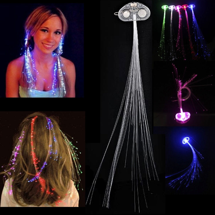 4pcs Cool Color Change Flashing Braid Luminous Pigtail Hair Clips LED Light Fiber for KTV / Bars / Clubs / Christmas Activities (Random Color Delivery), Transparent
