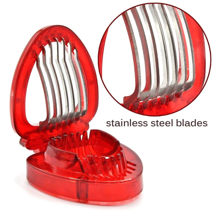 Kitchen Tool Plastic Strawberry Slicer Fruit Knife with Stainless Steel Blade, Strawberry Slicer