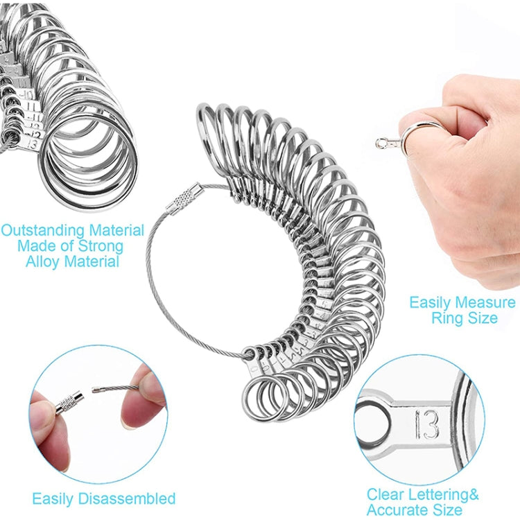 Metal Titanium Ring Sizer Mandrel Finger Sizing Stick, HK Size: 1-33, E