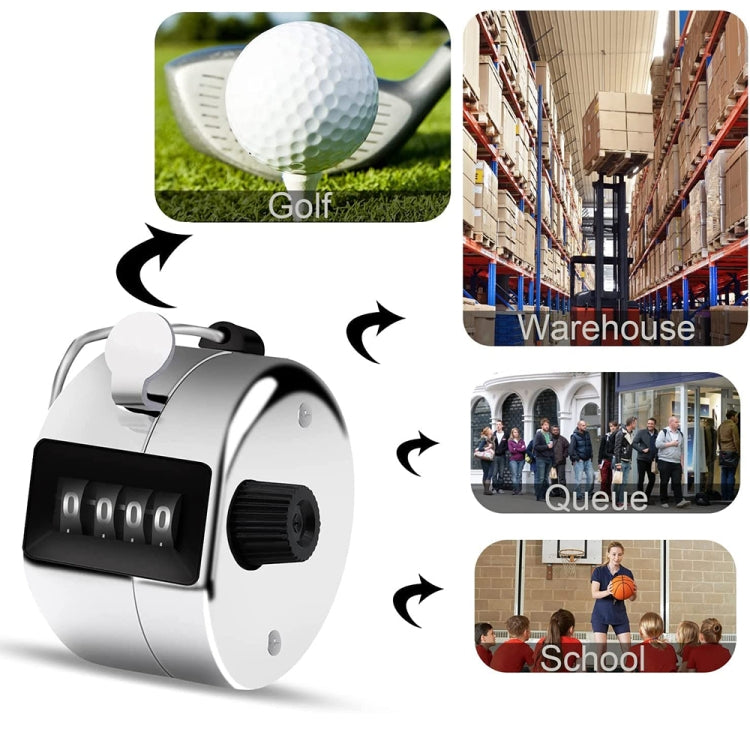 Retro Style 0.8 inch 4-digit Screen Mechanical Manual Metal Counter, Manual Metal Counter